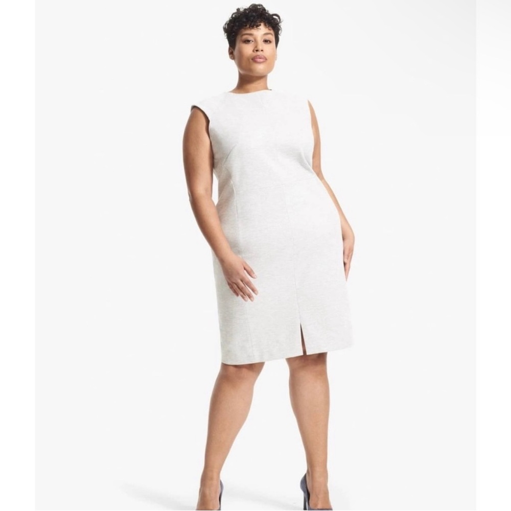 NWT M.M. LaFleur Gray Twill Ponte Dress, Sz 2X